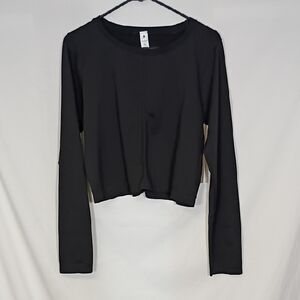 NWT Yogalicious Black Seamless Bridgett Long-Sleeve Crop Tee Size XL Athleisure